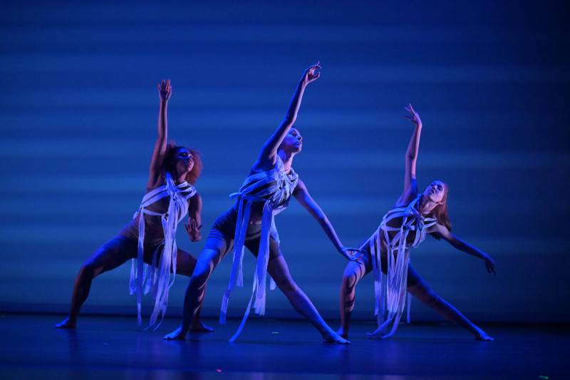 MFA students dance in the Edison Theater.